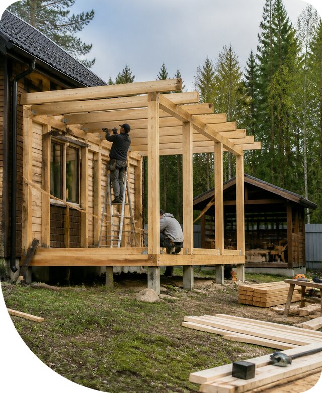 Строительство пристроек и построек на участке в Геленджике